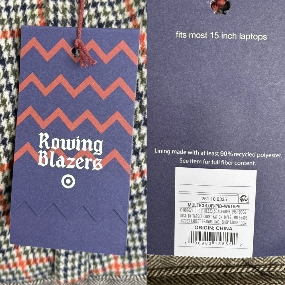 NWT Rowing Blazers x Target Plaid Backpack 17.75